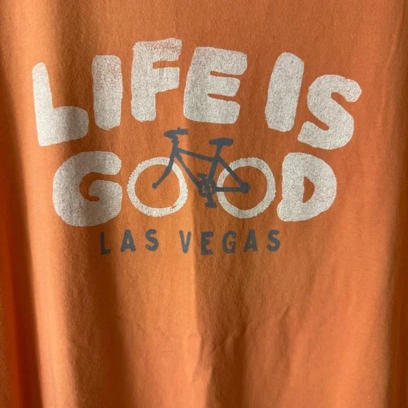 Life Is Good Warm Orange Tee Las Vegas women’s size L - Picture 4 of 10